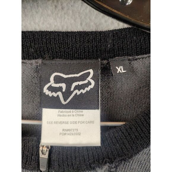 Fox Racing Womens Sweater Extra Large Gray Spellout 100% Merino Wool Base Flaw - Picture 4 of 14